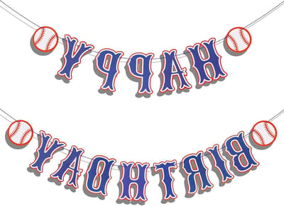 Verjaardagsdecoraties voor een Honkbalthema, Navy Blauw, Feestversiering voor Sportliefhebbers, Binnen en Buiten, Compleet met Banner en Accessoires