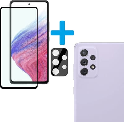 Volledige Dekking Scherm Tempered Glass Screen Protector  + Camera lens Beschermer Geschikt voor: Samsung Galaxy A73 5G