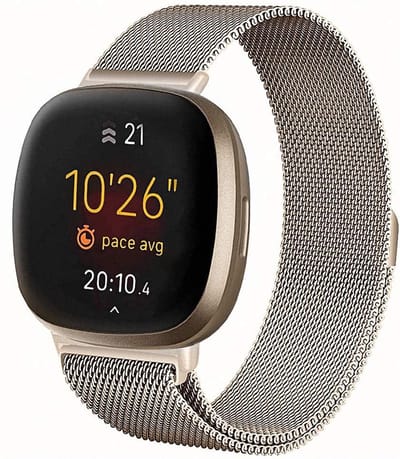 Bandje geschikt voor Fitbit Versa 3 - Goud Milanese Band