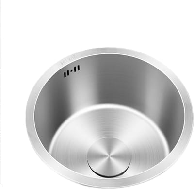 Ronde Gootsteen - Bar Spoelbak - Keuken Installatie - Overloop Voorkoming - 45cm Diameter - Zilver