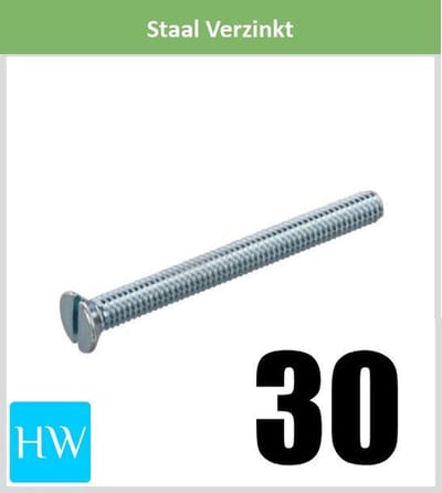 Metaalschroef M3 x 30mm (10 stuks)