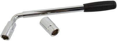 GEKO L-vormige moersleutel - Verstelbare lengte 34,5-50 cm - Doppen 17x19 mm & 21x23 mm
