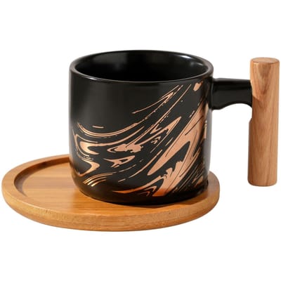 Creatieve Keramische Mok High-End Koffiekop Niche Ins Stijl Spattend Inkt Thuis Kantoor Kop Imitatie Lakwerk Stromend Water 101-200ml