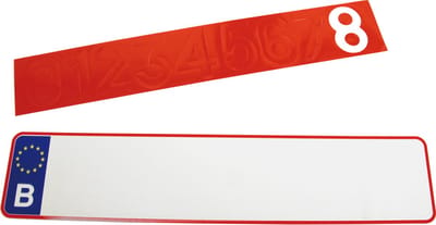Carpoint Nummerplaat met Stickers – 52x11 cm – Aluminium – Inclusief 2 Stickervellen – België Model