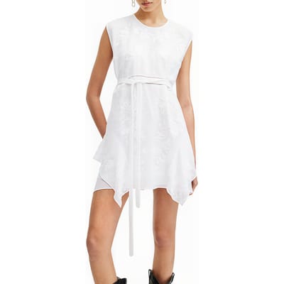 AllSaints Audrina Emb Dress White Maat: 10 | Mini Jurken Outlet | Dames | Wit