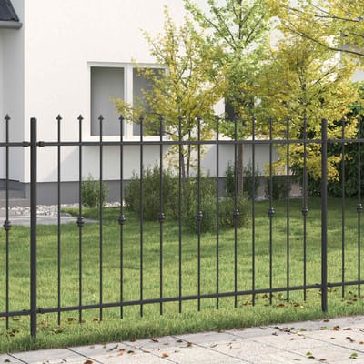 vidaXL - Spike - Fence - ASTEN - 200 - x - 166 - cm - Gepoedercoat - staal - Zwart