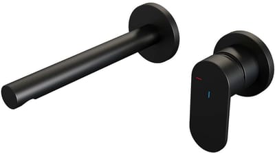 Brauer Black Edition Inbouw Wastafelmengkraan met Rechte Uitloop en Rozetten Model C1 Mat Zwart