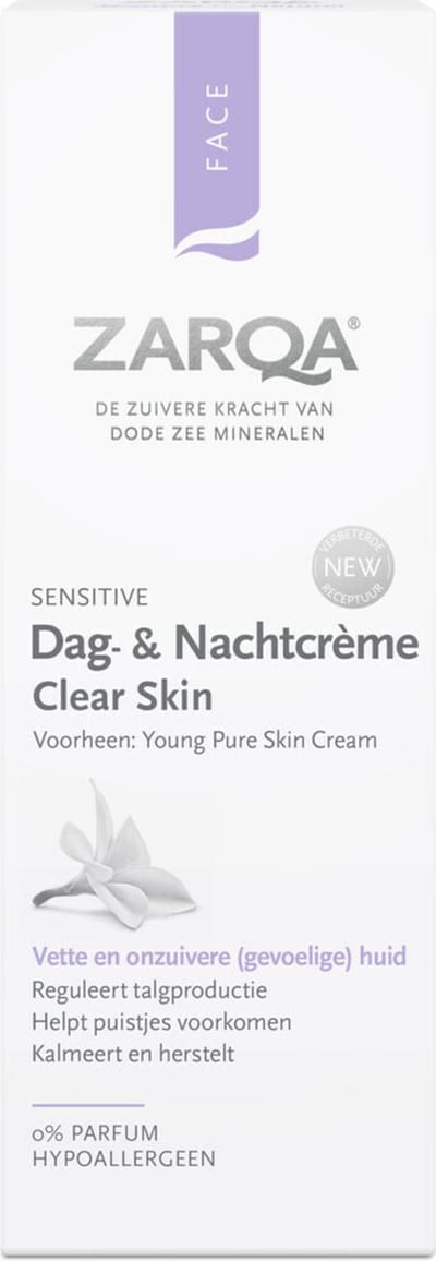 ZARQA Dag- en Nachtcreme Clear Skin - 75ml - zuiverend - hypoallergeen