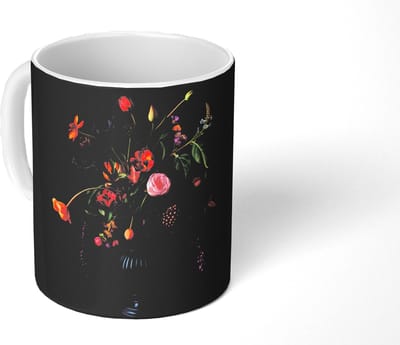 Mok - Koffiemok - Bloemen - Bessen - Klassiek - Mokken - 350 ML - Beker - Koffiemokken - Theemok