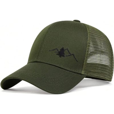 Nieuwe Baseballpet Buiten Mannen Mesh Pet Sport Mode Zonneklep Eendenbek Pet Ademende Zonnebrandpet One Size groen