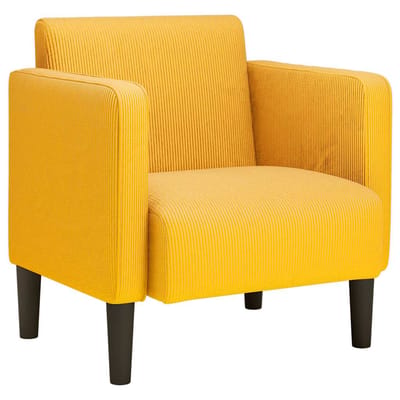 vidaXL - Fauteuil - met - armleuningen - 54 - cm - corduroy - stof - lichtgeel