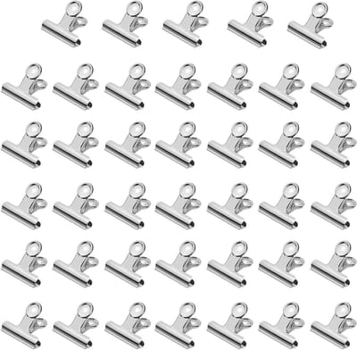 Kleine bulldogklemmen 22 mm - 40 stuks - Multifunctioneel - Paperclips - Mini-metaalclips - Tassen - Foto's - Tekeningen - Handwerk - Kantoorbenodigdheden - Keukenaccessoires - Zilver - 22 mm.