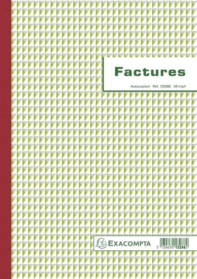 Exacompta Doorschrijfpapier Facturen 29,7x21cm 50 bladen triple zelfkopiërend - - 13288E