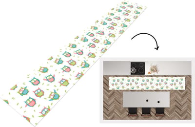 Keukenloper - Loper keuken - Uilen - Patronen - Kinderen - 300x50 cm - Keukenloper vinyl
