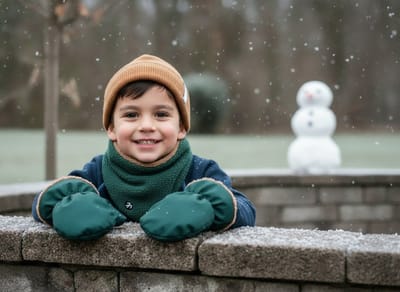 Ducksday Baby Wantjes – Warm Sherpa Fleece – Waterdicht & Winddicht – Lus met Drukknoppen – Vingerloos – Donkergroen – 68-80