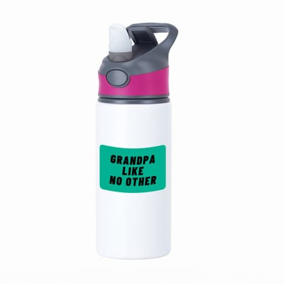 Hacebo® - grandpa like no other waterfles met rietje roze - Opa - geweldige opa - niemand anders - verjaardag - cadeau - kado - bedankje - geschenk - water fles - 650ML
