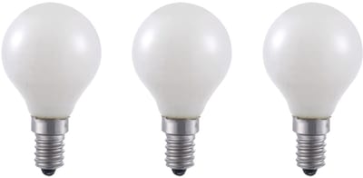 SPL E14 LED Lamp 4W Dimbaar - CRI 93 - Opaal - Extra Warm Wit - 2500K - LED Filament Globe G45 - Vervangt 25W - 3 Stuks
