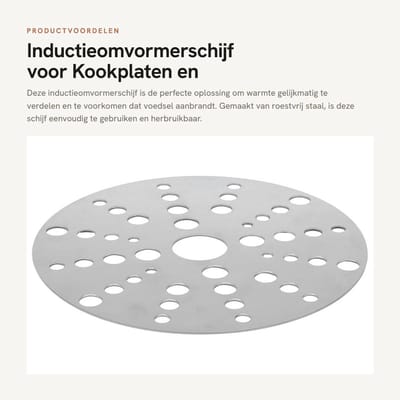 Dailygoods- Warmte Diffuser Roestvrij Staal - Inductie Kookplaat Adapter - Gelijkmatige Warmteverdeling - Voorkomt Brandend Voedsel - Duurzaam en Herbruikbaar - Eenvoudig in Gebruik