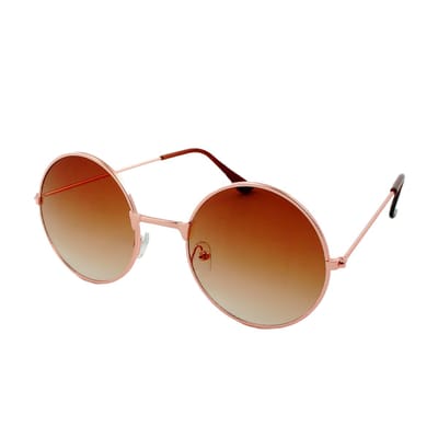 Loud and Clear® - Zonnebril - Ronde Zonnebril - Ronde Bril - Heren - Dames - Goud - Bruin - Hippie