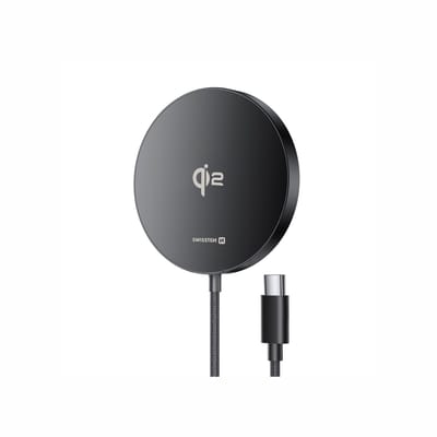 Swissten MagPuck Draadloze Oplader - Geschikt voor Magsafe - 15W - Geschikt voor iPhone 12,13,14,15,16,17 & Samsung S23-S25 & Airpods - Zwart