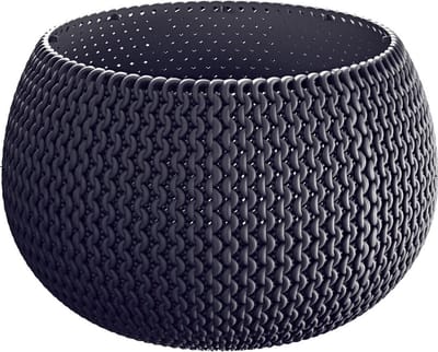 Prosperplast Kunststof bloempot/plantenpot Splofy - grijs D19 x H20 cm - 4 liter - rond - buiten/tuin potten