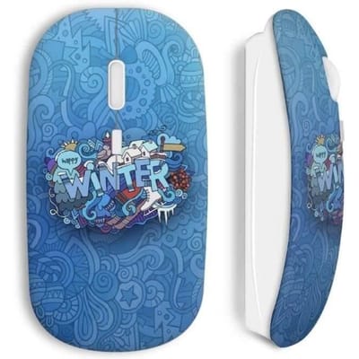 Souris sans Fil - Winter - Wave and sand - Design logo - Compatible Mac et PC - USB WiFi