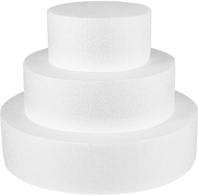 Dailygoods- Cakevormen Set van 3 - Polystyreen Cake Dummies - Lichtgewicht - Voor Cake Decoreren - Bruiloft Display - 10/15/20 cm - Taartdummy