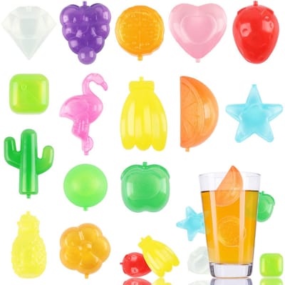 Dailygoods- IJsblokjes 30 Stuks - Herbruikbare IJsblokjes - Fruitvorm/ Vierkant - Plastic IJsblokjes - Koel Dranken - LDPE Voedingskwaliteit - Koelblokjes