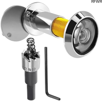 RFWR® Deurspion 220° groothoek met inkijkbescherming, instelbare lengte en optische glazen lenzen voor 40-60 mm dikke deuren