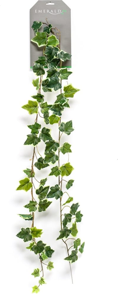 Emerald - Kunst Hangplant Ivy garland groen/wit 180cm - Kunstplant voor binnen