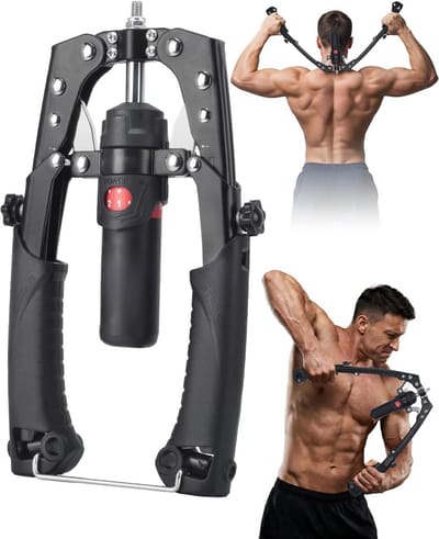 Hydraulische Armtrainer - Borsttrainer Krachttrainer - Bovenlichaam Trainen - Instelbare Weerstand - 29 cm gesloten - Zwart