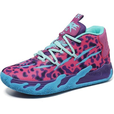 Basketbalschoenen voor Heren Demping Basketbal Sneakers Dames Kinderen Hoge Top Buiten Sport Sneakers Ademende Atletische Schoenen 37 blue