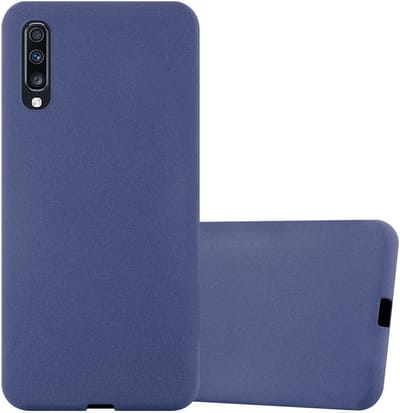 Cadorabo Hoesje geschikt voor Samsung Galaxy A70 / A70s in FROST DONKER BLAUW - Beschermhoes gemaakt van flexibel TPU silicone Case Cover