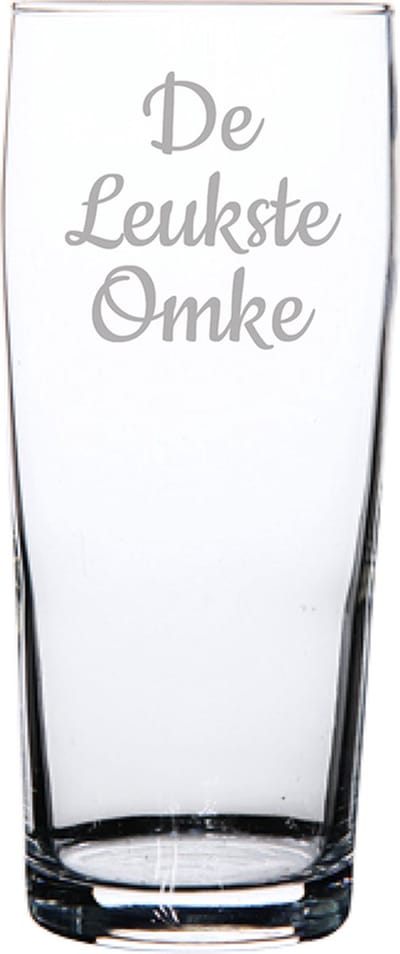Gegraveerde bierfluitje 19cl De Leukste Omke