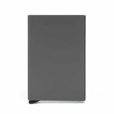 MoodLux Pasjeshouder - Uitschuifbaar - RFID kaarthouder - Aluminium - Anti-Skim - Mannen en Vrouwen - 8 pasjes - Compact - Donker Grijs