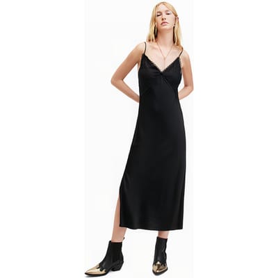 AllSaints Immy Dress Black Größe: 10 | Midikleider Outlet | Damen | Schwarz
