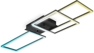 B.K.Licht - LED Frame Plafondlamp - dimbaar - met kleurtemperatuurregeling - plafondlamp met afstandsbediening - zwart - 40W