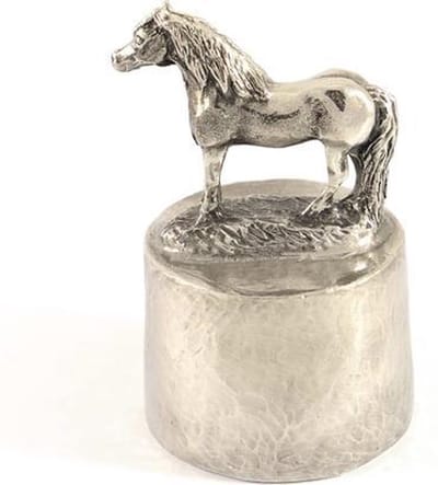 Paard staand Zilvertin - Paarden Asbeeld Dieren Urn Voor Uw Geliefde Paard