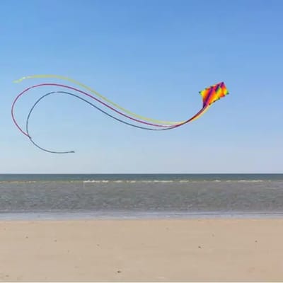 Stuntvlieger HQ Dancer Rainbow II Expansion Kite 112339 Regenboog 90 x 95 cm + 1500 cm staart