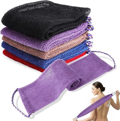 Net sponge - African net sponges - 5-delige set - Lange nylon rugwasspons - Zacht en huidvriendelijk - Herbruikbare douche spons - Sneldrogend exfoliërend badaccessoire - Geschikt voor dames en heren