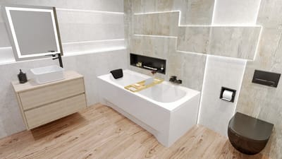 Badland BONA ligbad 150 x 70 cm wit met hoofdsteun