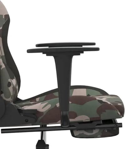 vidaXL - Gamestoel - met - voetensteun - stof - camouflage - en - zwart