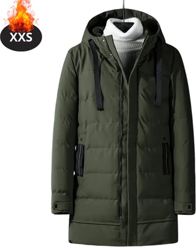 Livano Winterjas - Parka - Heren - Winter - Jas - Volwassen - Stijlvol - Legergroen - XXS