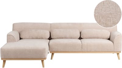SIMOS - Hoekbank - Beige - Rechtszijdig - Chenille
