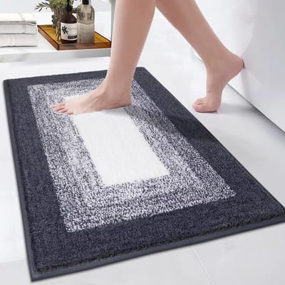 Donkergrijze Antislip Badmat 45 x 65 cm - Luxe Badkamervloermat, Machinewasbaar en Absorberend