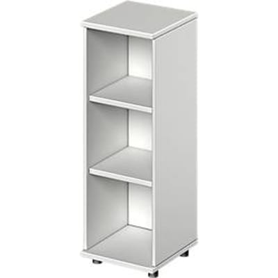 Schäfer Shop Genius Open kast TETRIS WOOD - B 400 x D 421 x H 1160 mm - 3 OH - met glijders - lichtgrijs