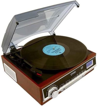 Platenspeler - Draaiafel Vinylspeler - Muziek Luisteren - Drie Snelheden - 3 W RMS - Bruin