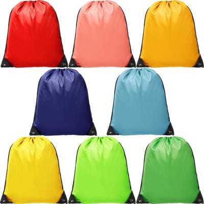 Duurzame Trekkoordtassen 43x34cm - Stevige Polyester - Multifunctionele Sport- en Gymtassen - Voor Kinderen en Volwassenen - Set van 8 Kleurige Tassen