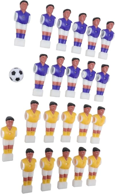 Tafelvoetbalspelers - Voetbaltafelonderdelen Vervangers - Spelverbetering - Duurzame Hars Constructie - 14M Tafel Compatibel - Paars en Geel