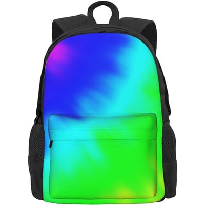 Tie Dye Spiraal Draaikolk Rugzak Blauw en Paars Trekking Rugzakken Tiener Op Maat Zacht Middelbare School Tassen Coole Rugzak 36x32x10cm